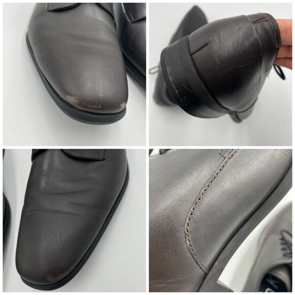 Calvin Klein Dress Shoes Lucca Men Dark Brown Size 9 Calf Leather Professional - Picture 8 of 16